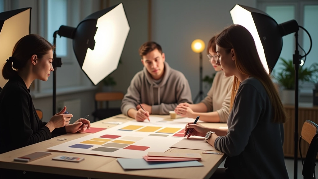 Students engaged in practical color and lighting workshop