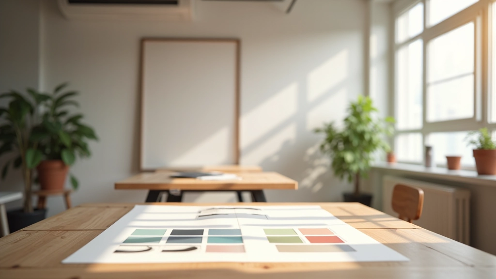 Interior design studio session with color swatches